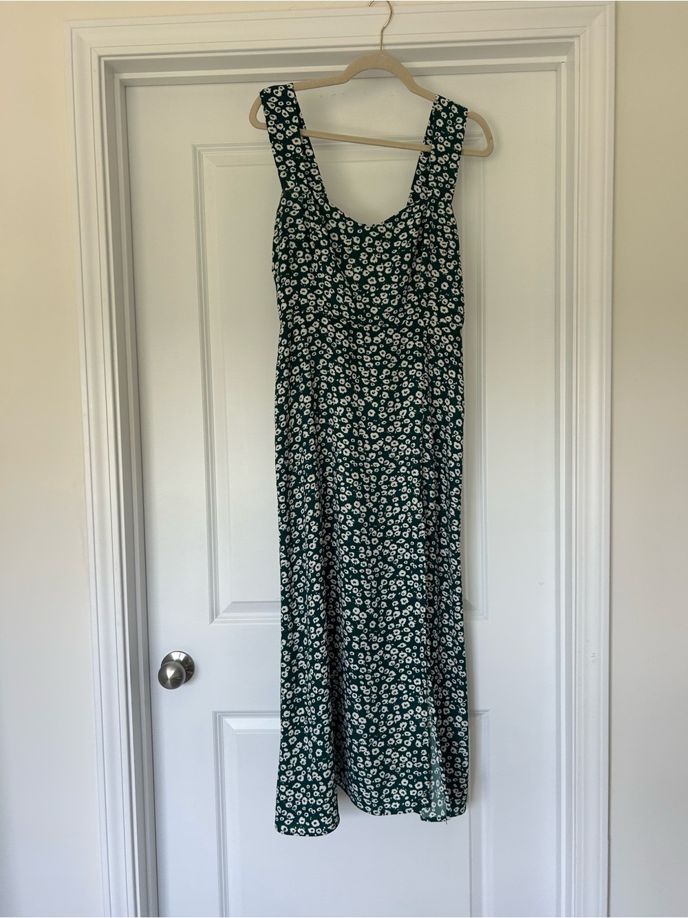 Park & Fifth Green Floral Square Neck Maxi Dress